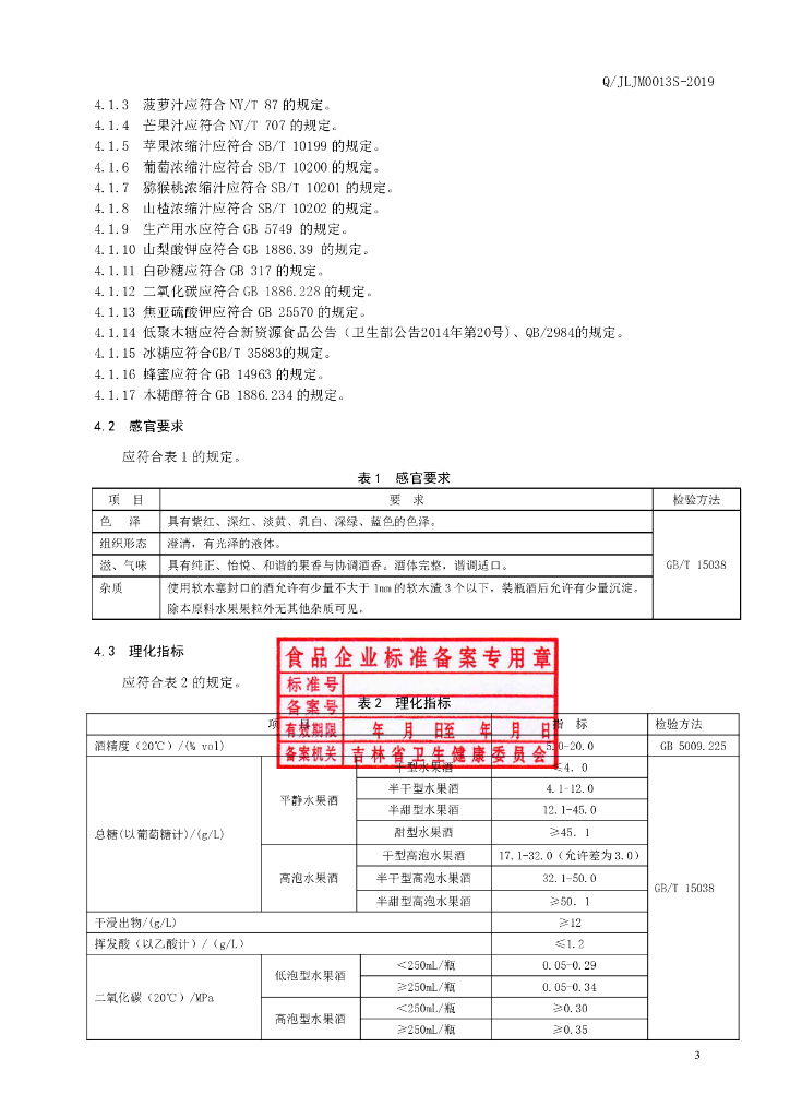 Q/JLJM 0013S-2019 标准预览