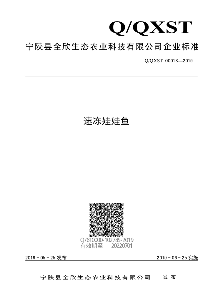 Q/QXST 0001S-2019 标准预览