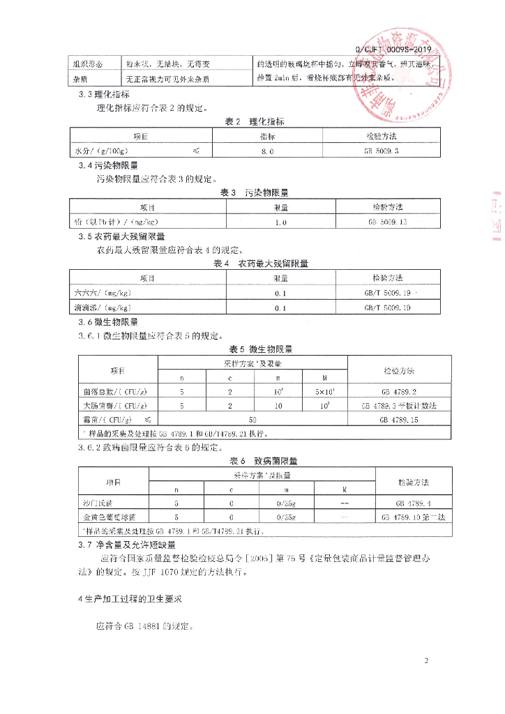 Q/CJFT 0009S-2019 标准预览