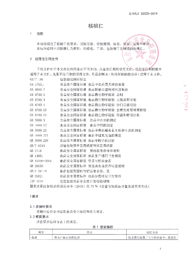 Q/AYLX 0002S-2019 标准预览