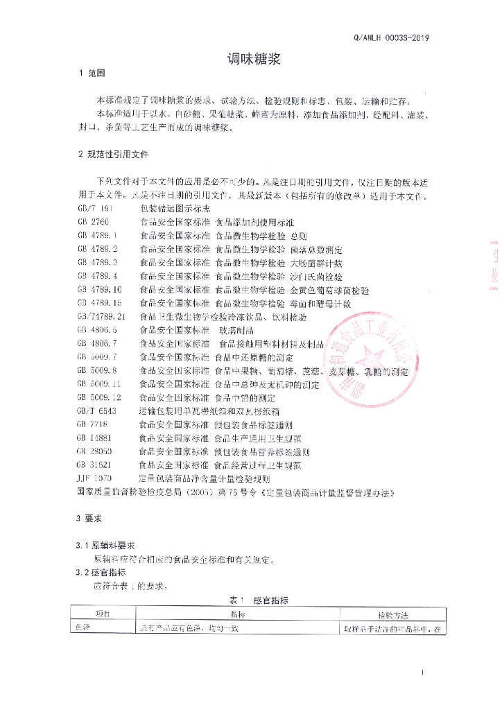 Q/ANLH 0003S-2019 标准预览