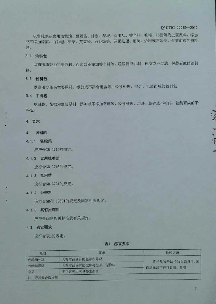 Q/CTM 0001S-2019 标准预览