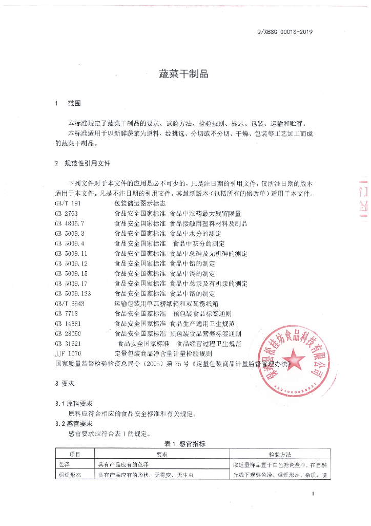 Q/XBSG 0001S-2019 标准预览