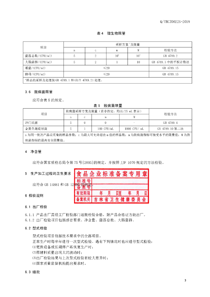 Q/TBCZ 0022S-2019 标准预览