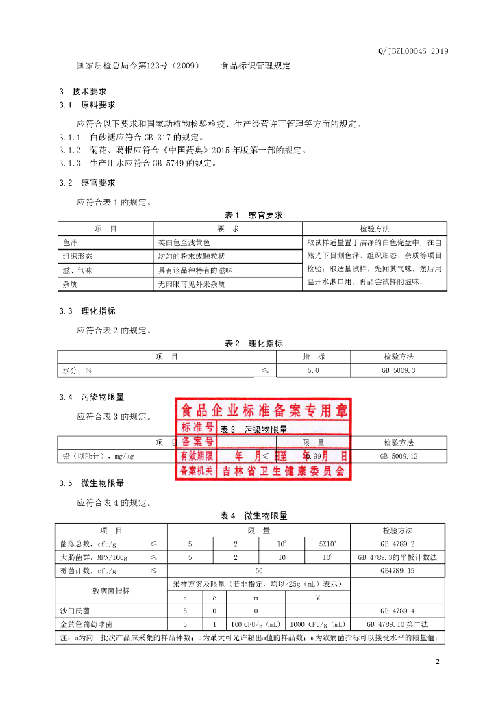 Q/JBZL 0004S-2019 标准预览