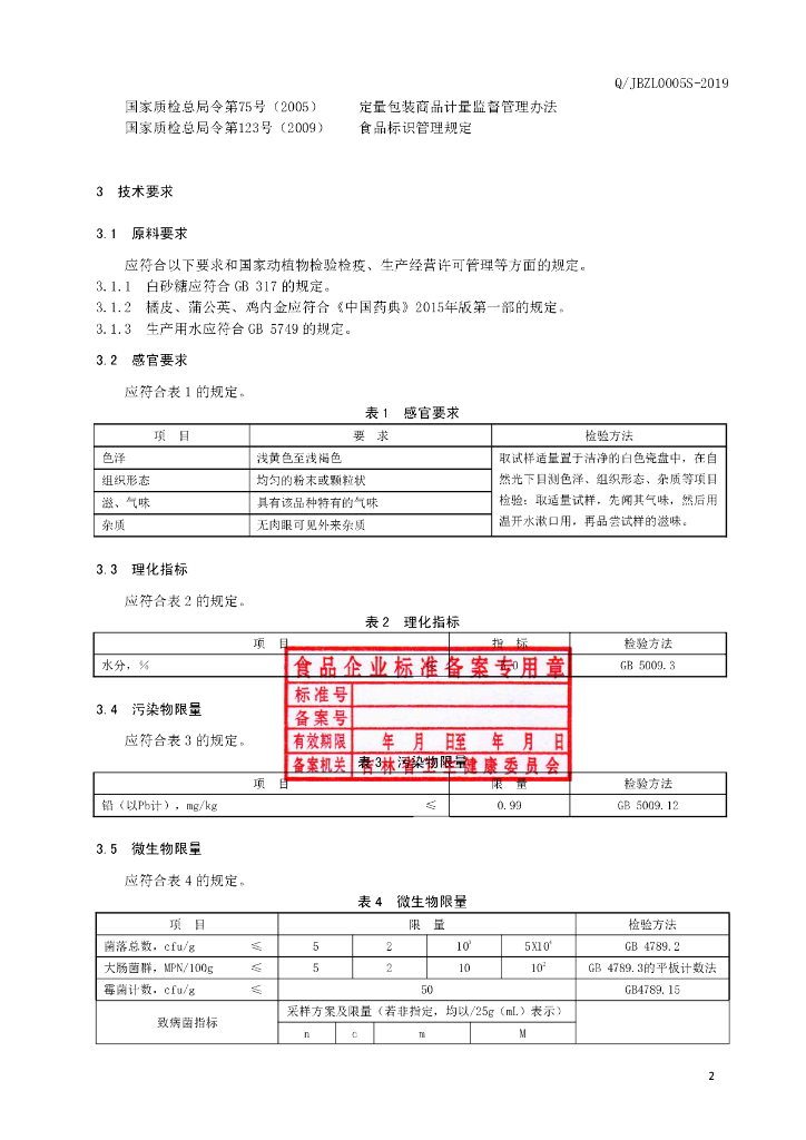 Q/JBZL 0005S-2019 标准预览