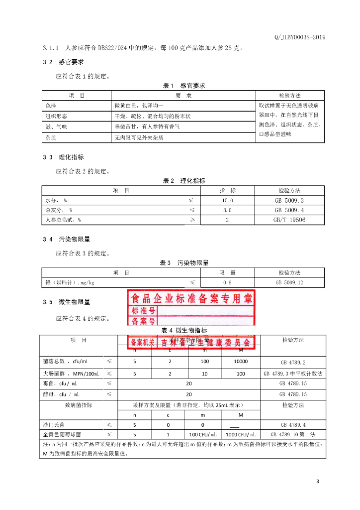 Q/JLBY 0003S-2019 标准预览