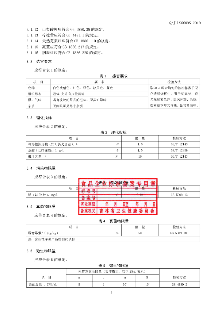 Q/JLLS 0009S-2019 标准预览