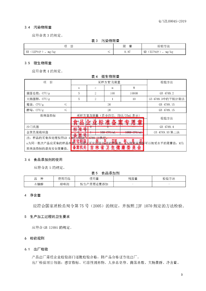Q/SZL 0004S-2019 标准预览