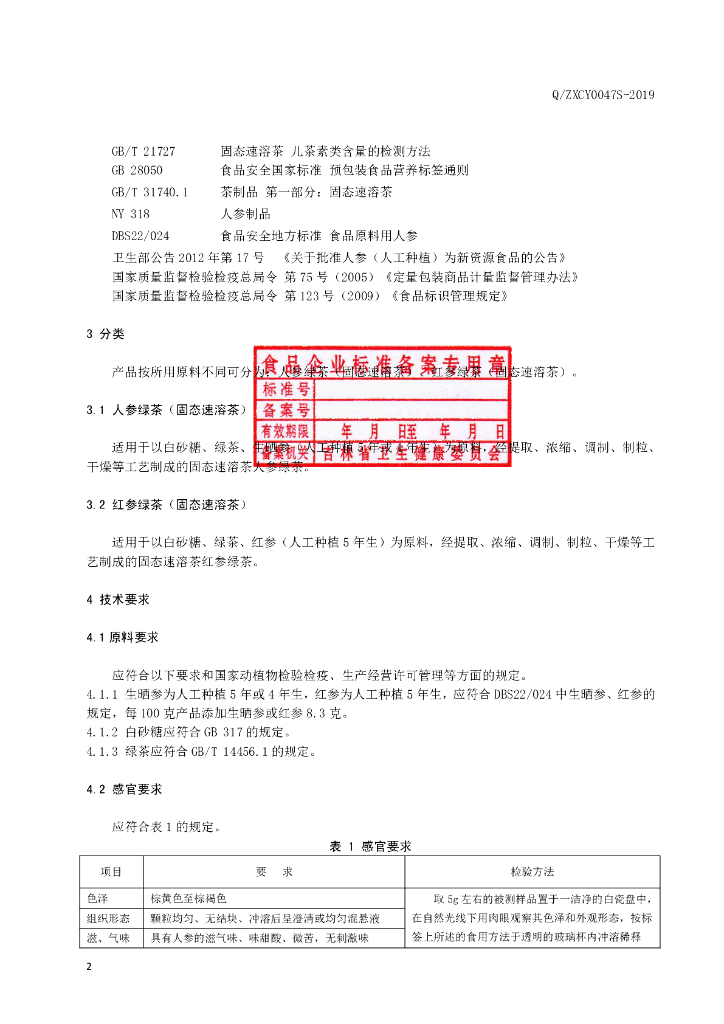 Q/ZXCY 0047S-2019 标准预览
