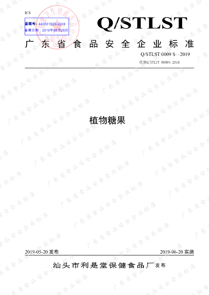 Q/STLST 0009S-2019 标准预览