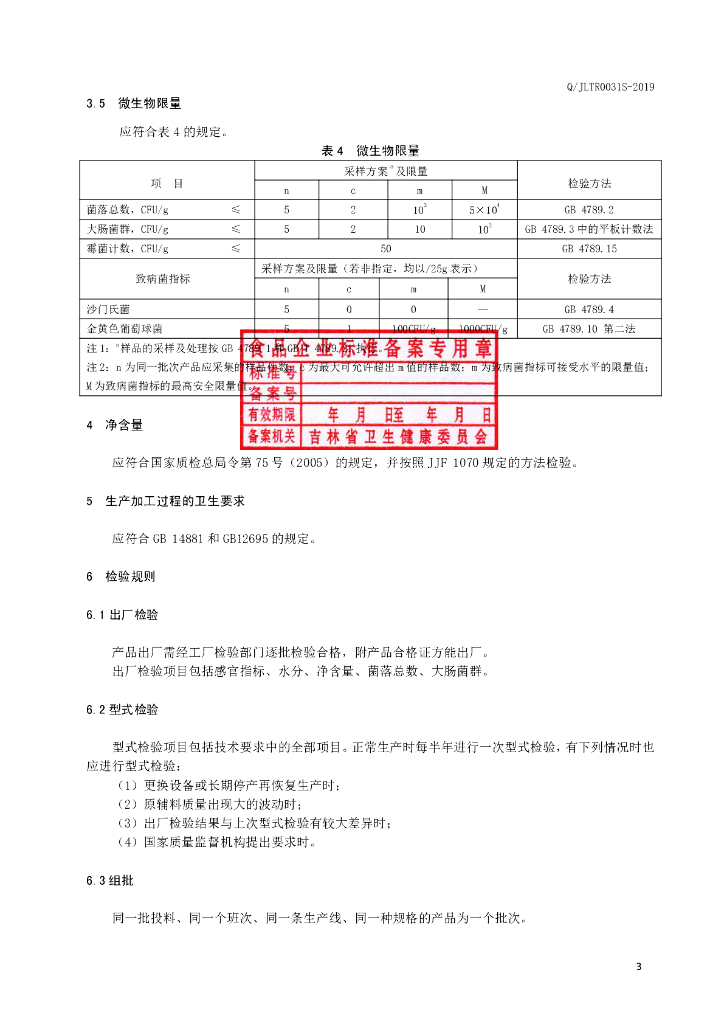 Q/JLTR 0031S-2019 标准预览