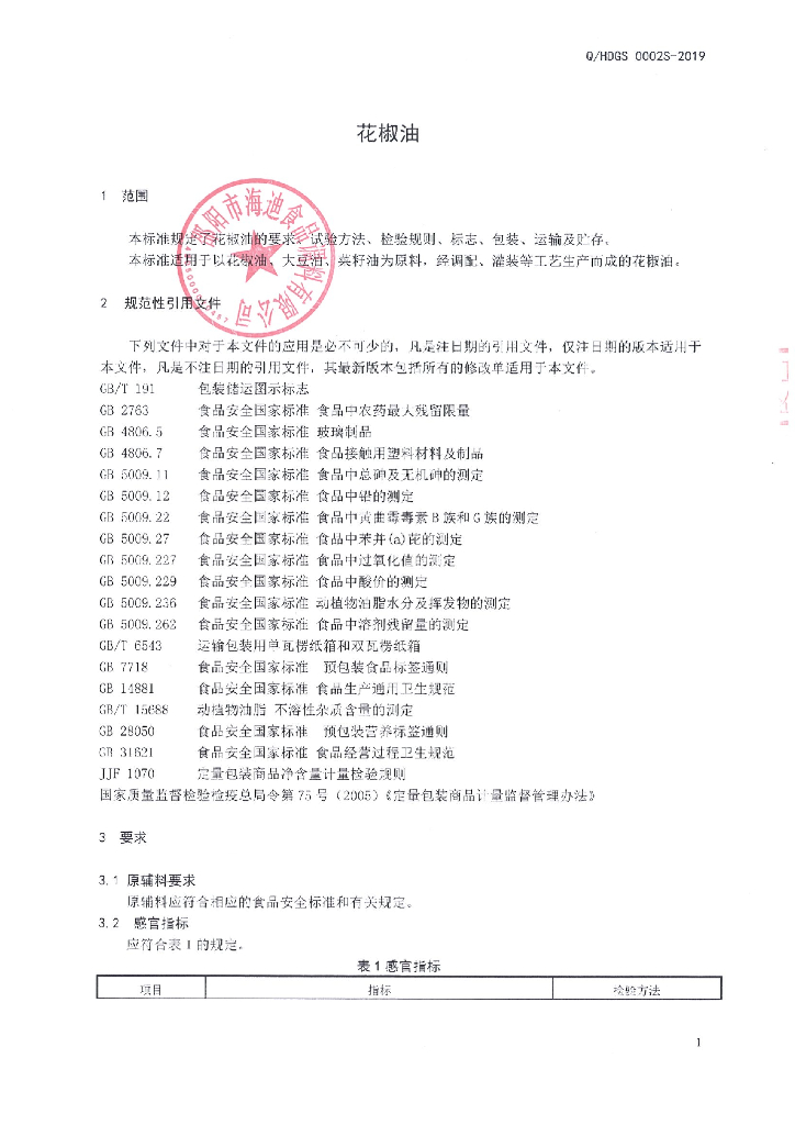 Q/HDGS 0002S-2019 标准预览