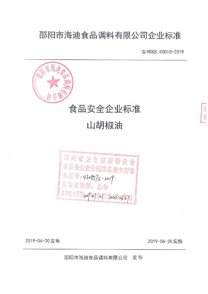 Q/HDGS 0001S-2019 标准预览