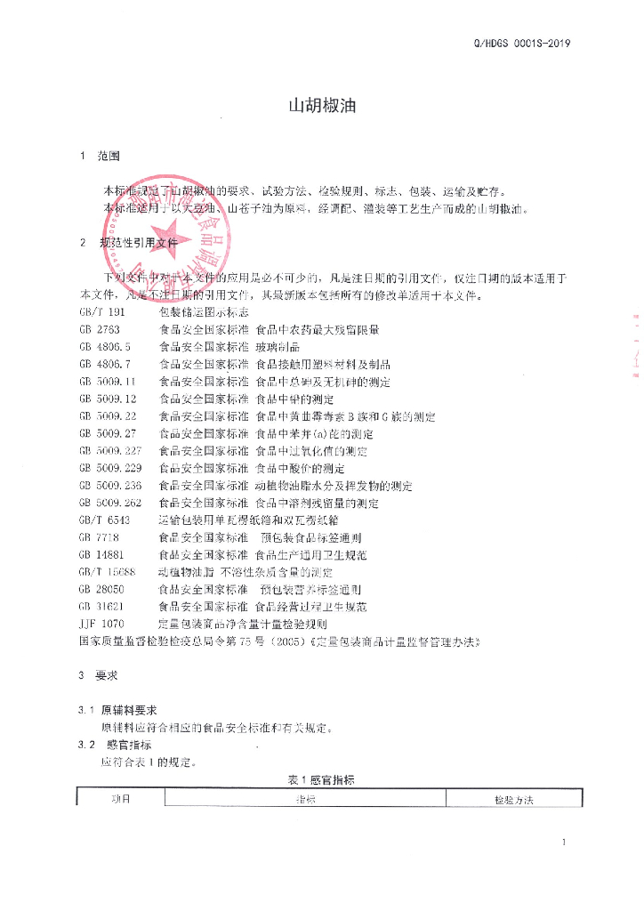 Q/HDGS 0001S-2019 标准预览