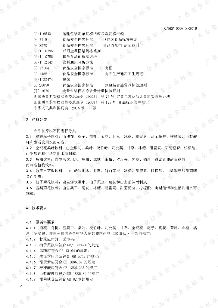 Q/HRP 0003S-2019 标准预览