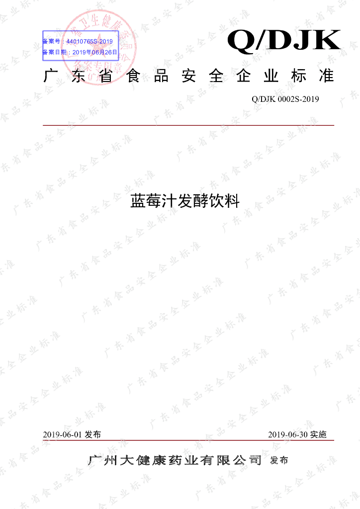Q/DJK 0002S-2019 标准预览
