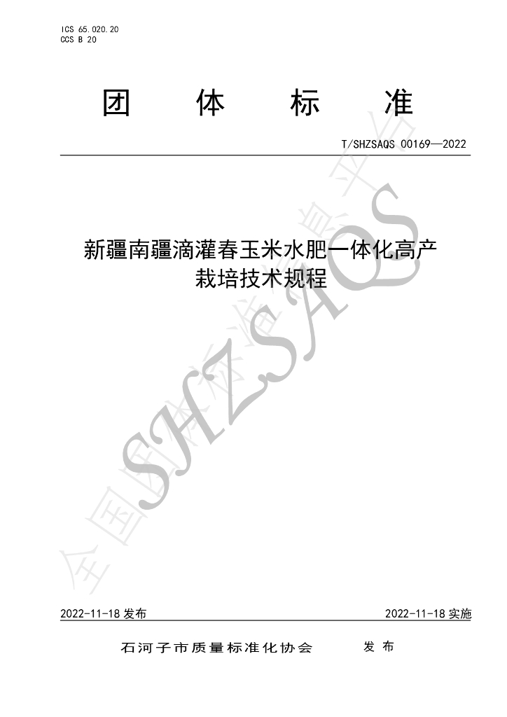 T/SHZSAQS 00169-2022 标准预览