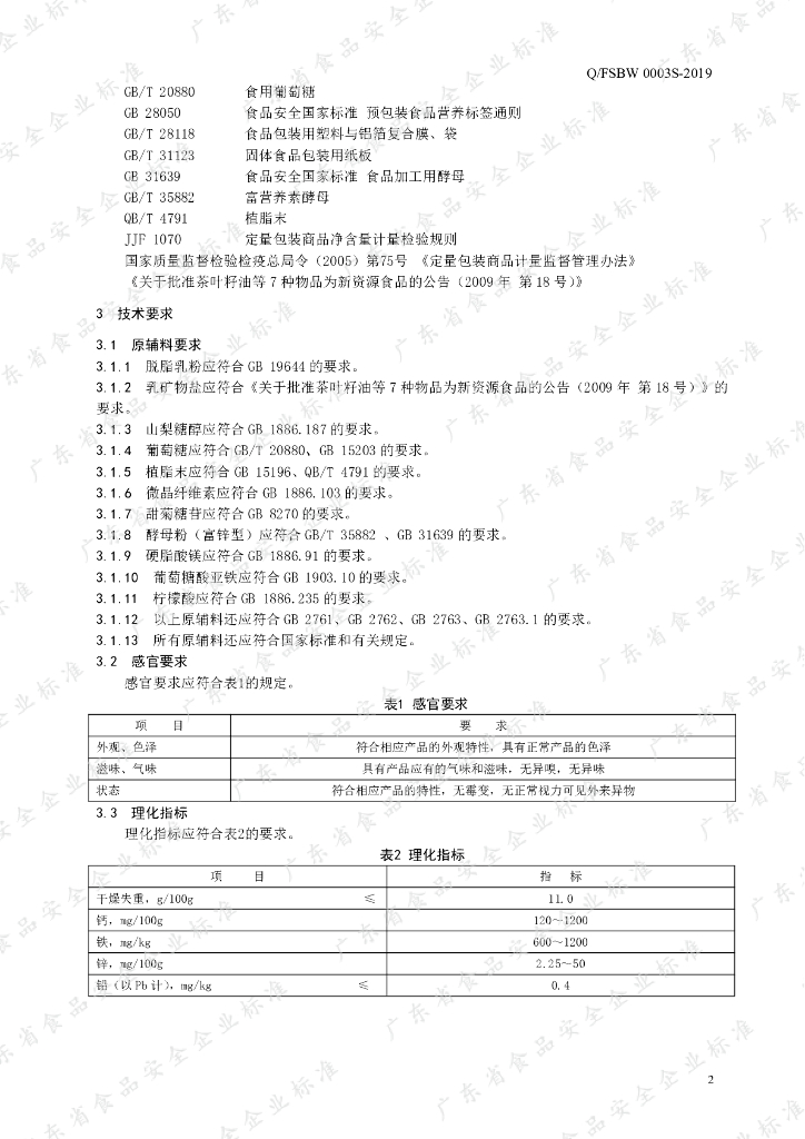 Q/FSBW 0003S-2019 标准预览