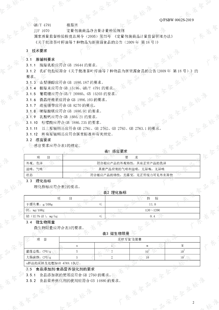 Q/FSBW 0002S-2019 标准预览