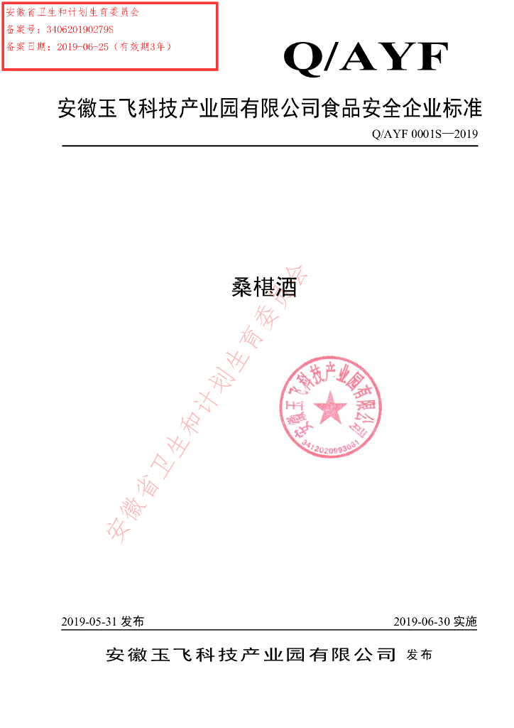 Q/AYF 0001S-2019 标准预览