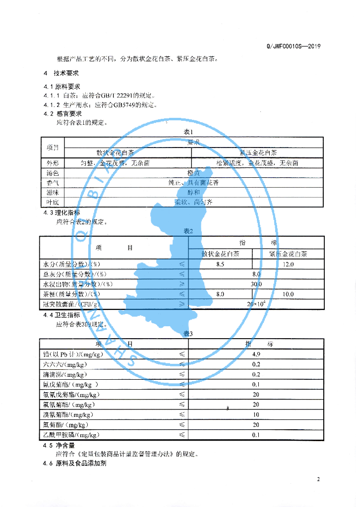 Q/JWFC 0010S-2019 标准预览