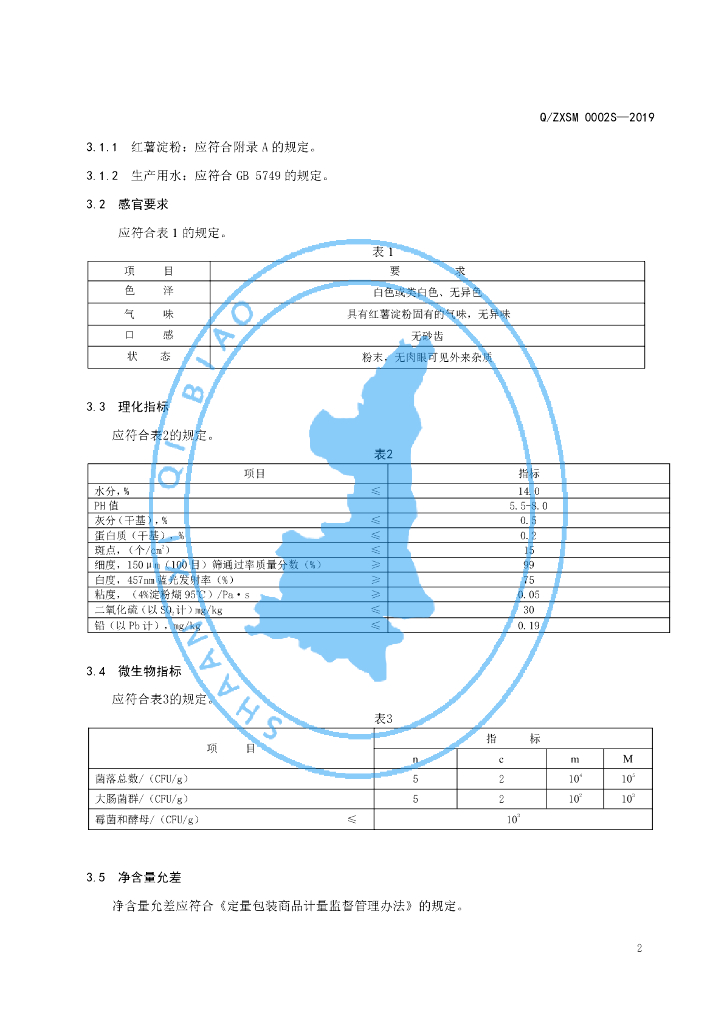 Q/ZXSM 0002S-2019 标准预览