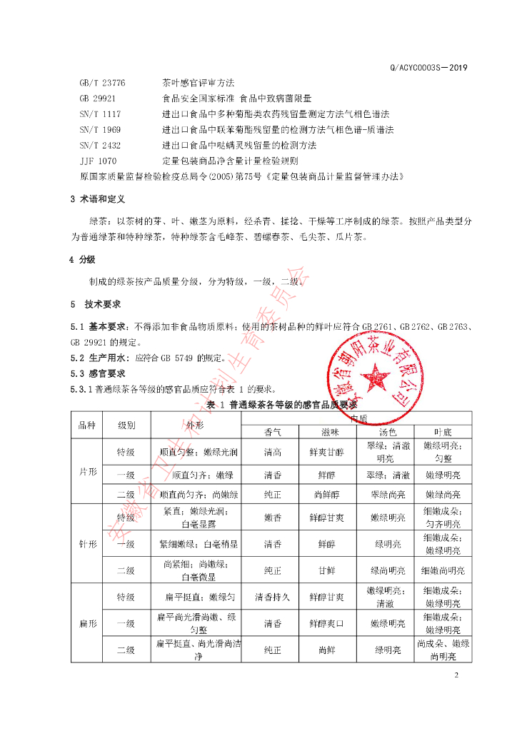 Q/ACYC 0003S-2019 标准预览