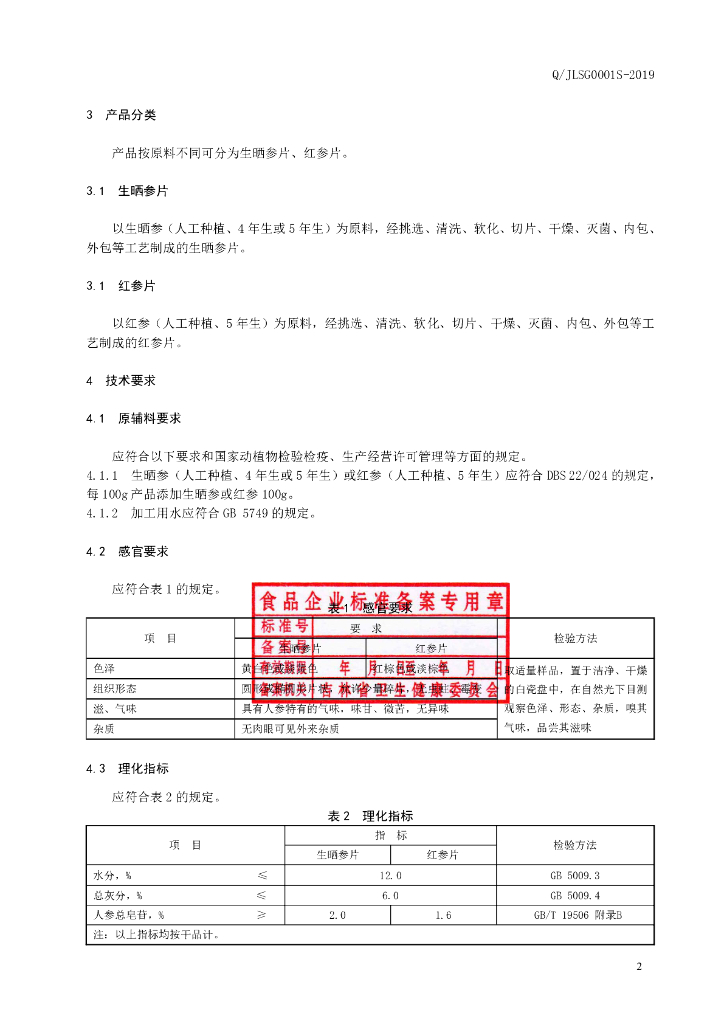 Q/JLSG 0001S-2019 标准预览