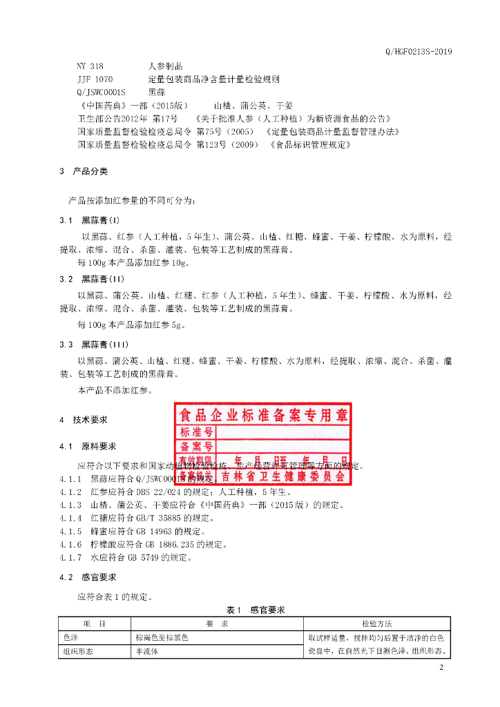 Q/HGF 0213S-2019 标准预览
