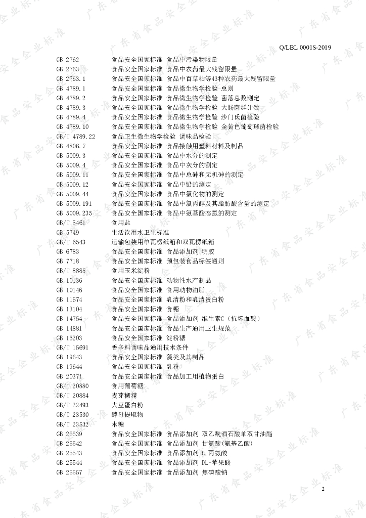 Q/LBL 0001S-2019 标准预览