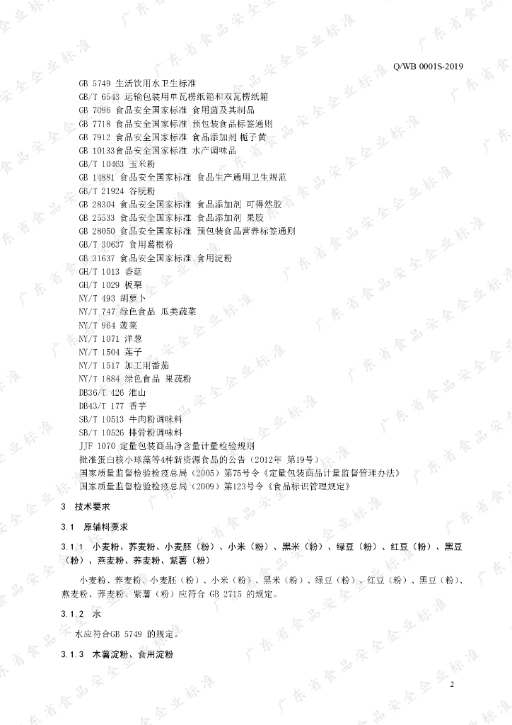 Q/WB 0001S-2019 标准预览