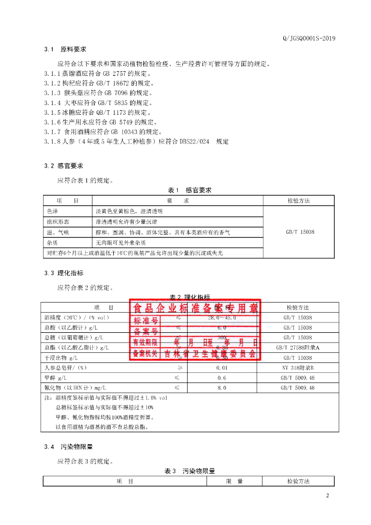 Q/JGSQ 0001S-2019 标准预览