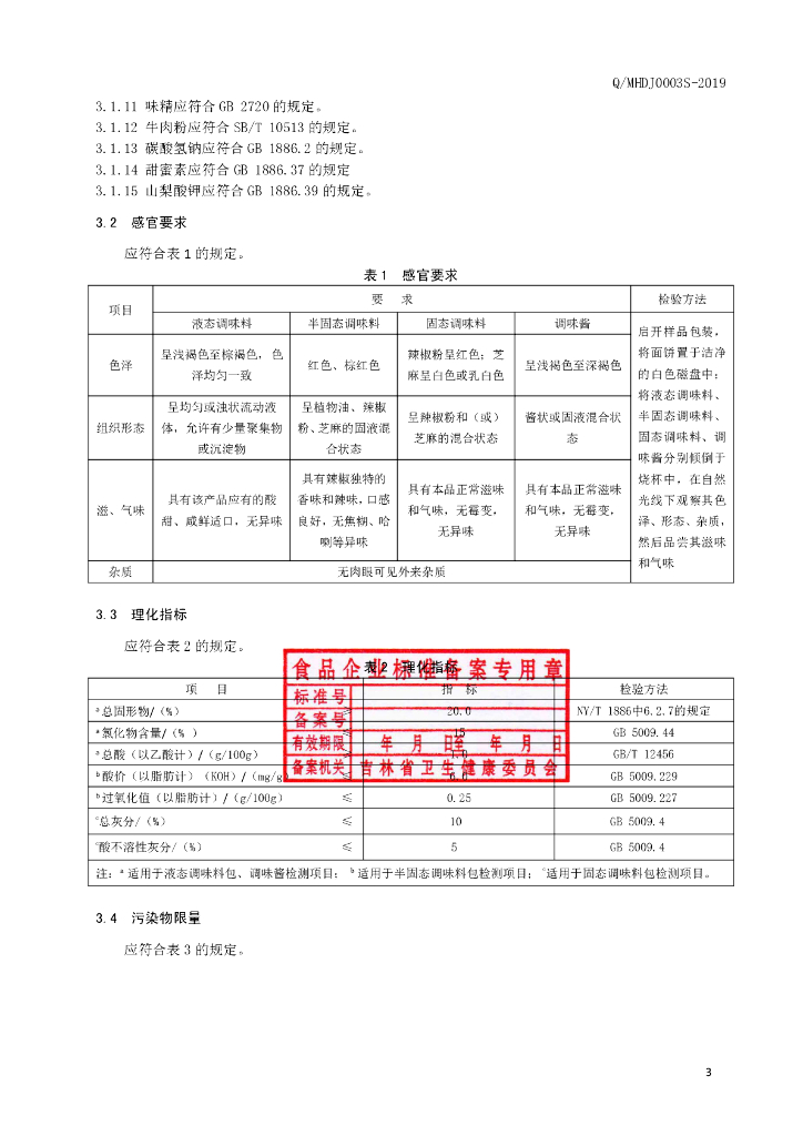 Q/MHDJ 0003S-2019 标准预览