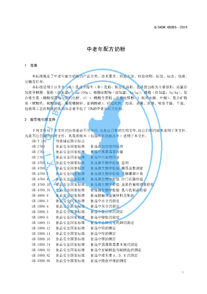 Q/SKDR 0009S-2019 标准预览