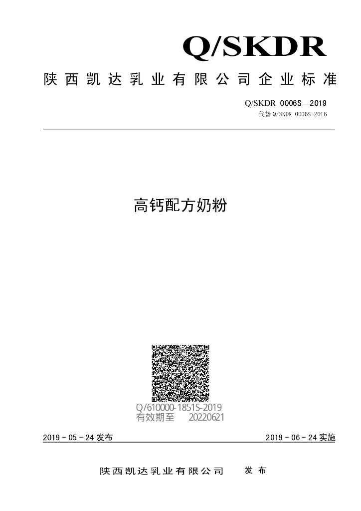 Q/SKDR 0006S-2019 标准预览