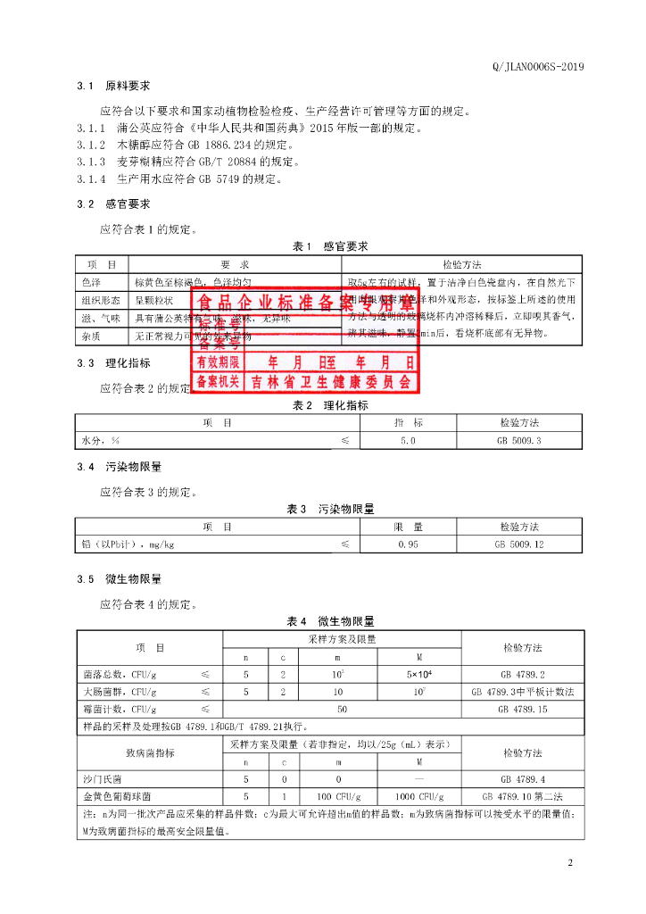 Q/JLAN 0006S-2019 标准预览
