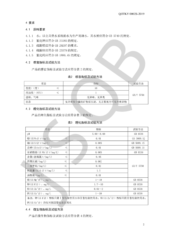 Q/JTKY 0002S-2019 标准预览
