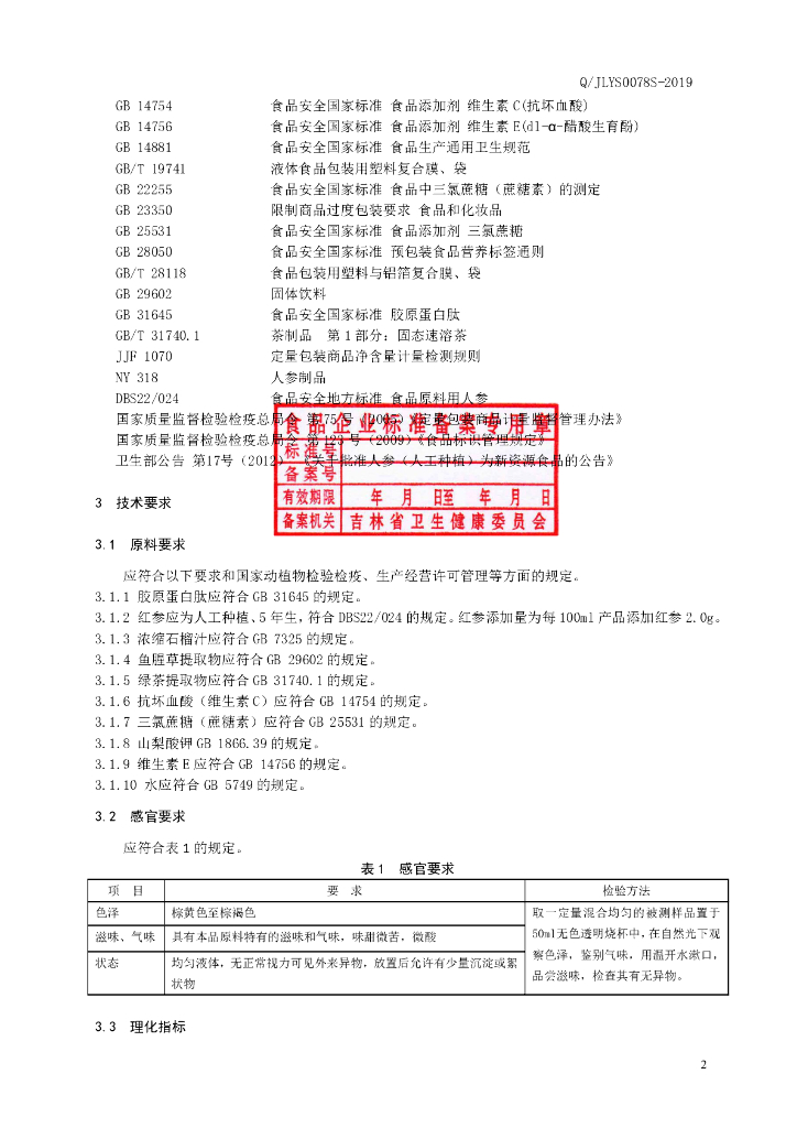 Q/JLYS 0078S-2019 标准预览
