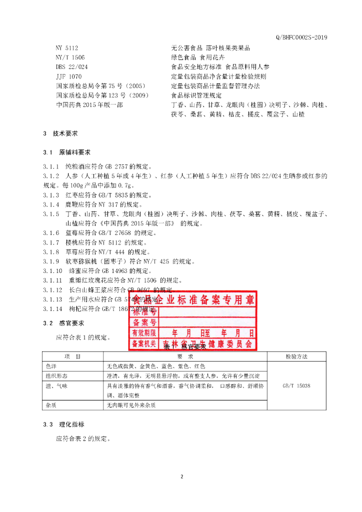 Q/BHFC 0002S-2019 标准预览