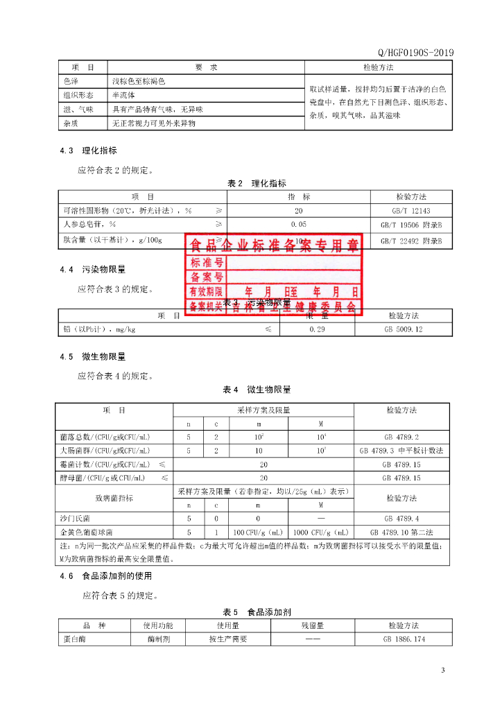 Q/HGF 0190S-2019 标准预览