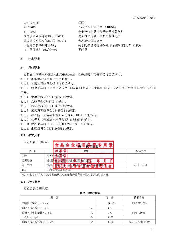 Q/JQD 0004S-2019 标准预览