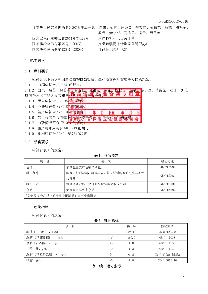 Q/NARS 0001S-2019 标准预览