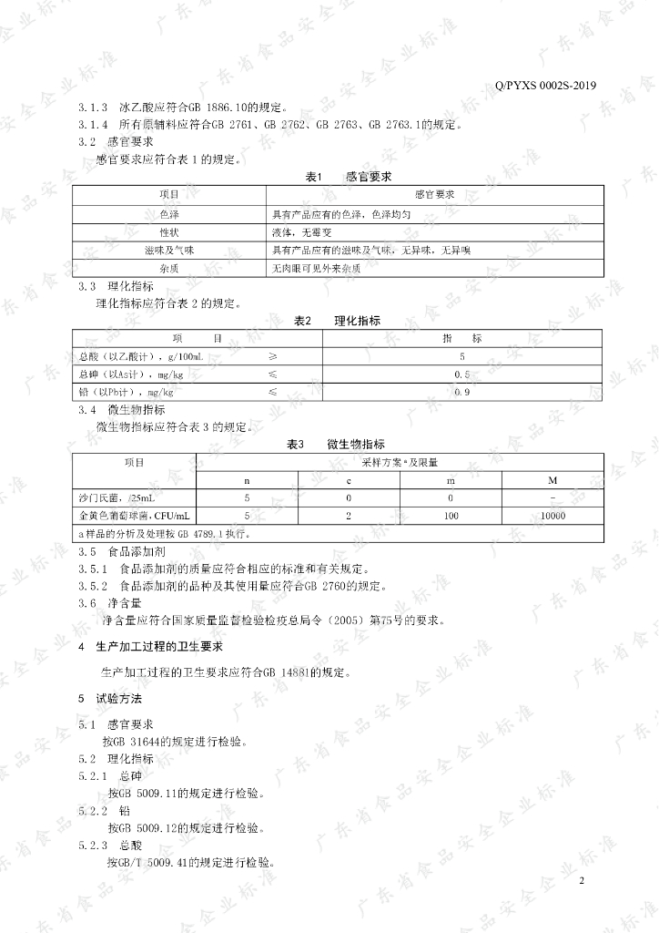 Q/PYXS 0002S-2019 标准预览