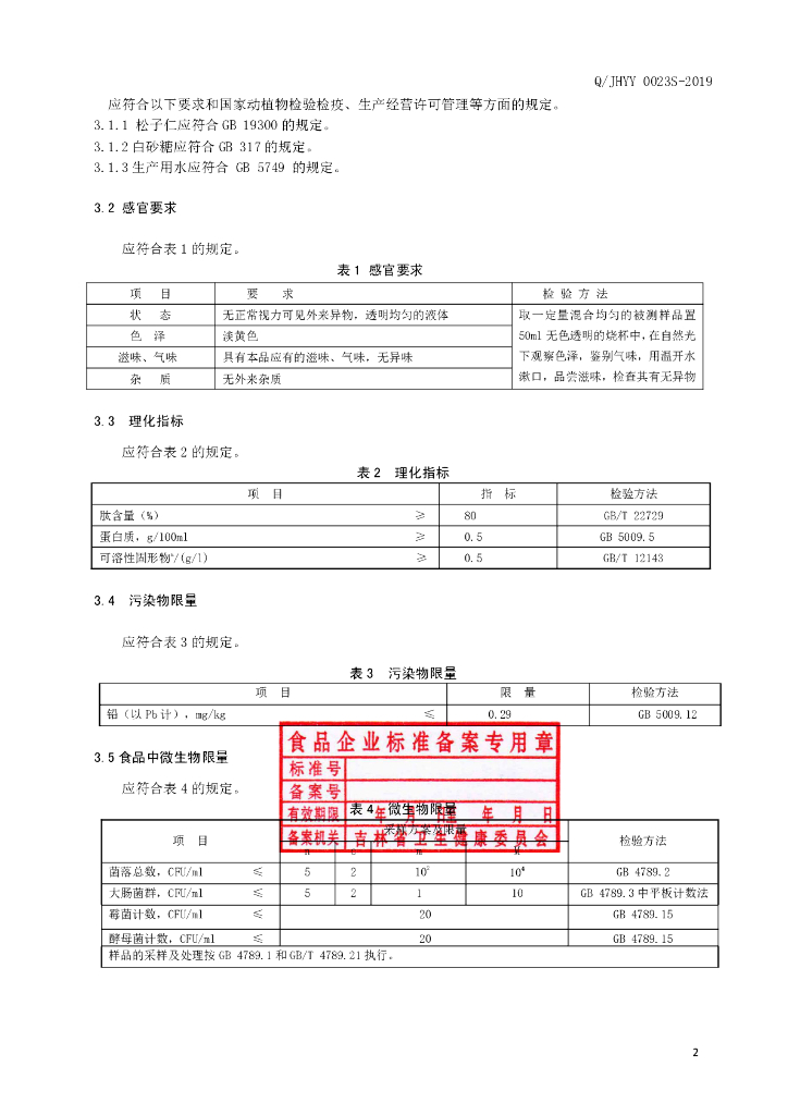 Q/JHYY 0023S-2019 标准预览