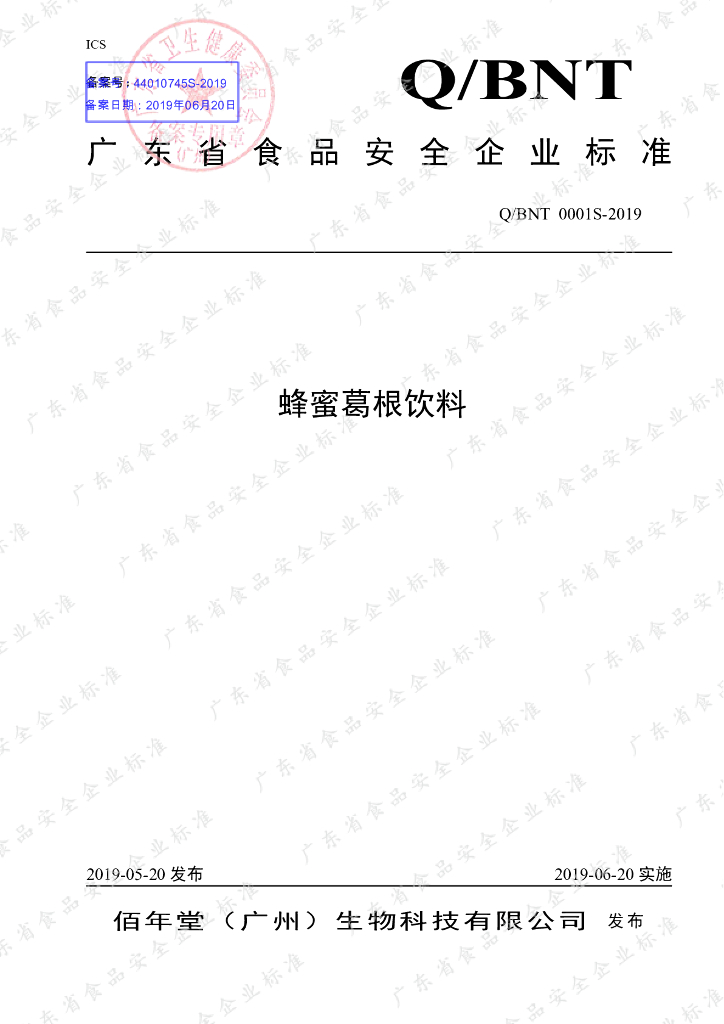 Q/BNT 0001S-2019 标准预览