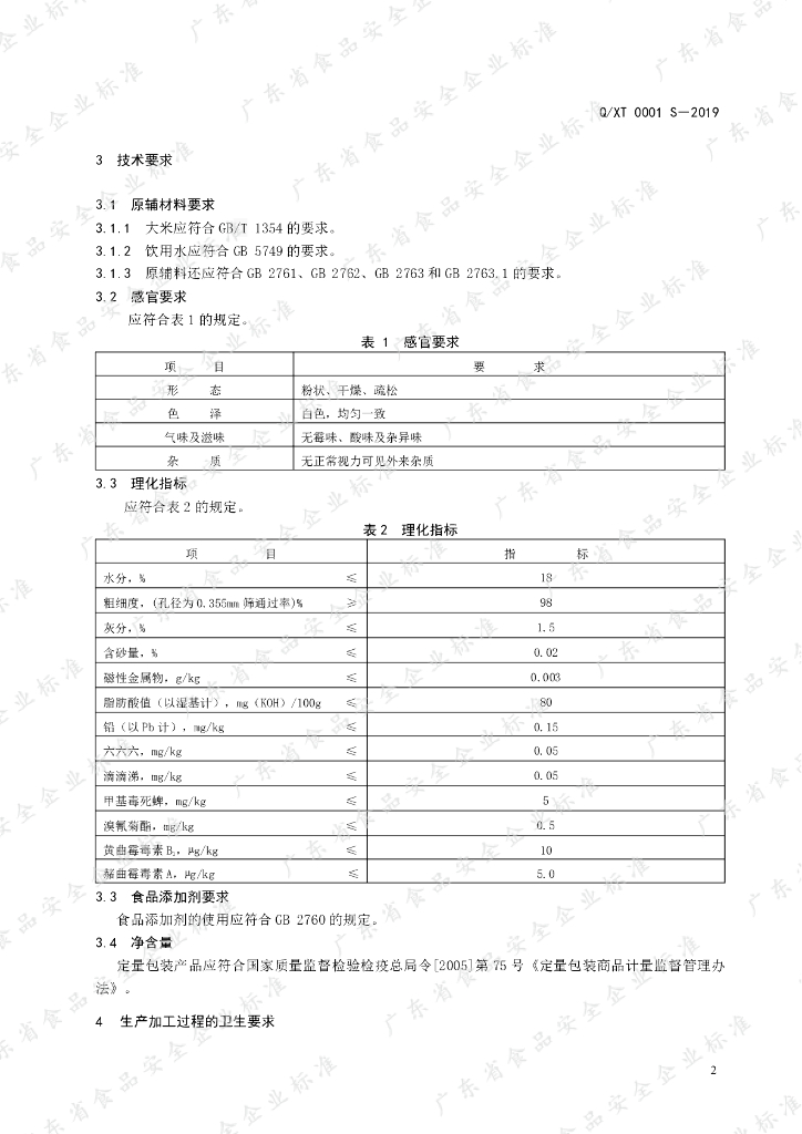 Q/XT 0001S-2019 标准预览