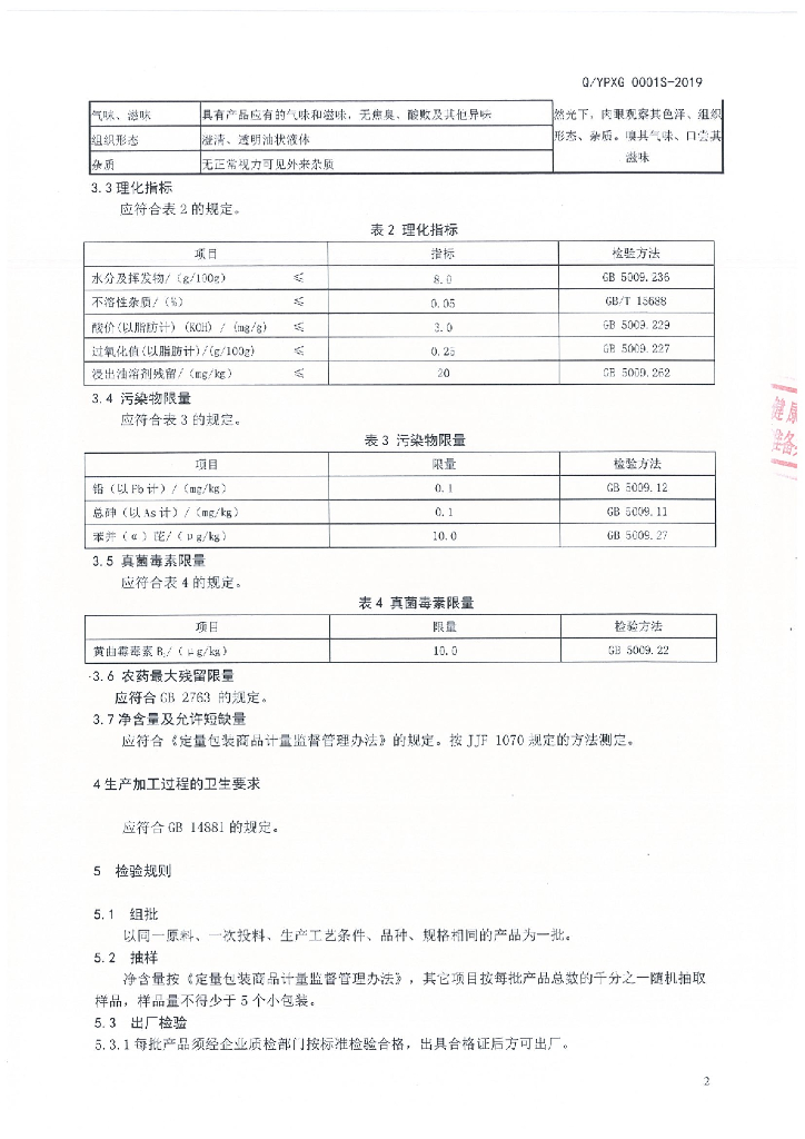 Q/YPXG 0001S-2019 标准预览