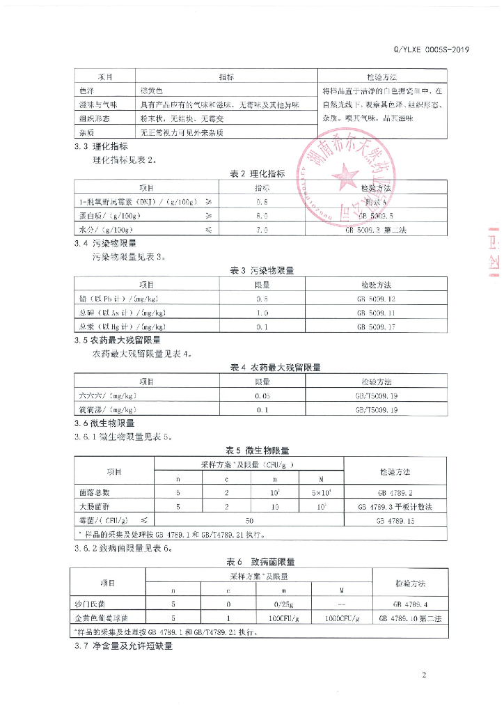 Q/YLXE 0005S-2019 标准预览