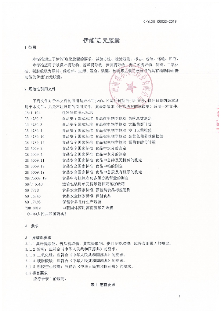 Q/YLXE 0003S-2019 标准预览